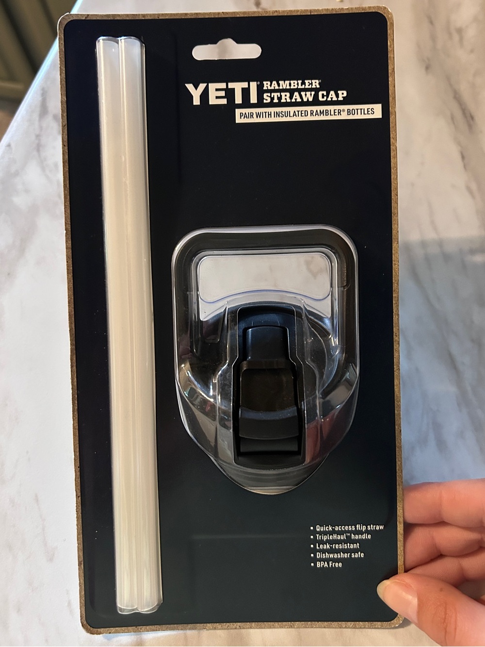 Yeti Black Flip Straw Cap with Clear Straw